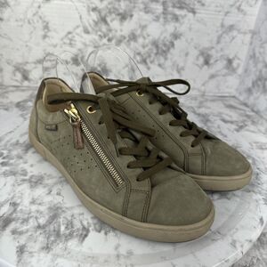 Mephisto Womens Nikita Zip Sneaker Size 8.5 Moss Green Nubuck Classic Comfort